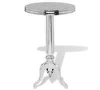 Qnhdfrt Silver Aluminum Round Side Table, 39x76 cm Pedestal Table