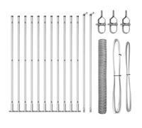 Qnhdfrt Silver Steel Fence Post, 250 x 80 cm