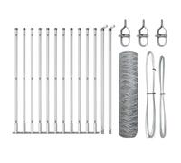 Qnhdfrt Silver Steel Fence Post, 2500x3.2x60 cm
