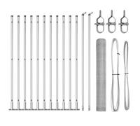 Qnhdfrt Silver Steel Garden Fence with Post Kit, 2500x100cm