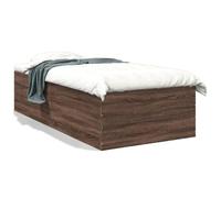 Qnhdfrt Single Bed Frame 90x190cm, Engineered Wood with Slats, Brown Oak | Features a supportive plywood slat base; fits standard single mattresses (sold separately) without needing a box spring.