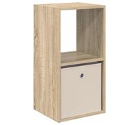 Qnhdfrt Slim Engineered Wood Nightstand with Drawer, Sonoma Oak