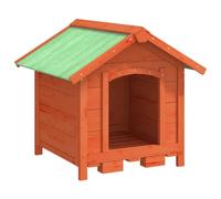 Qnhdfrt Small Pine Wood Outdoor Dog House, Brown and Green