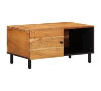 Qnhdfrt Solid Acacia Wood and Iron Coffee Table with Storage