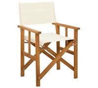 Qnhdfrt Solid Acacia Wood Folding Director's Chair, Beige Canvas