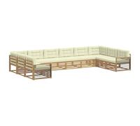 Qnhdfrt Solid Acacia Wood Modular Patio Sofa Set