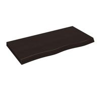 Qnhdfrt Solid Oak Wall Shelf 100x50 cm Dark Brown Live Edge