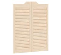 Qnhdfrt Solid Pine Louvered Saloon Doors, Natural, 80x100cm