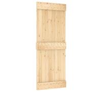 Qnhdfrt Solid Pine Sliding Barn Door with 152.5cm Steel Rail, 80x210cm