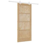 Qnhdfrt Solid Pine Sliding Barn Door with 183cm Rail Kit, 86x198.5cm