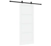 Qnhdfrt Solid Pine Sliding Barn Door with 6ft Black Track, 33x80 in