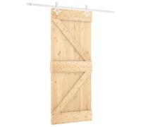 Qnhdfrt Solid Pine Sliding Barn Door with Steel Rail Hardware Kit