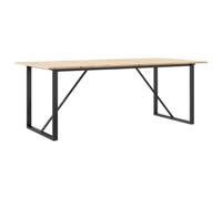 Qnhdfrt Solid Pine Wood and Steel Dining Table, 200x100x75 cm