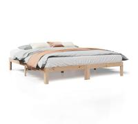 Qnhdfrt Solid Pine Wood Bed Frame, 160x200 cm with Slats