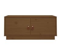 Qnhdfrt Solid Pine Wood Coffee Table with Storage, Honey Brown