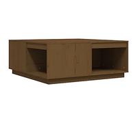 Qnhdfrt Solid Pine Wood Coffee Table with Storage, Honey Brown