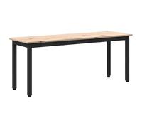Qnhdfrt Solid Pine Wood Dining Bench with Metal Legs