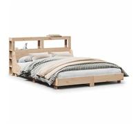 Qnhdfrt Solid Pine Wood Full Bed Frame with Headboard and Slats