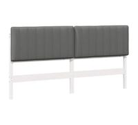 Qnhdfrt Solid Pine Wood Headboard for Double Bed, White and Light Gray