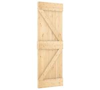 Qnhdfrt Solid Pine Wood Interior Sliding Barn Door with Black Track