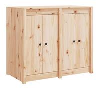 Qnhdfrt Solid Pine Wood Outdoor Kitchen Cabinet with Doors and Shelves