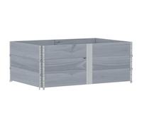 Qnhdfrt Solid Pine Wood Raised Garden Bed, Open Bottom, Grey | Stackable design measuring 150x100x60.5 cm, suitable for growing vegetables, herbs, and flowers in the backyard.