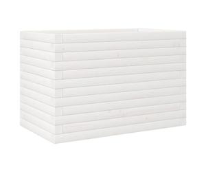 Qnhdfrt Solid Pine Wood Rectangular Planter Box, White, 70x40x45.5 cm | Features an open-bottom design and large capacity, ideal for growing vegetables and flowers on patios or balconies.
