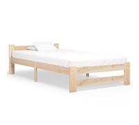 Qnhdfrt Solid Pine Wood Single Bed Frame with Slats, Natural