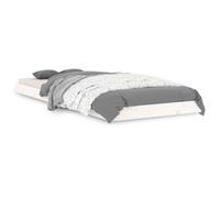 Qnhdfrt Solid Pine Wood Twin Bed Frame 75x190 cm, White | Features a low-profile design with a supportive wooden slat base, ideal for guest rooms and small spaces.