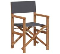 Qnhdfrt Solid Teak Wood Folding Director's Chair with Grey Fabric