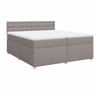 Qnhdfrt Sommier Tapissier 200x200 cm avec Matelas et Surmatelas Taupe | Ensemble complet pour chambre à coucher avec 2 matelas à ressorts ensachés et surmatelas déhoussable pour confort ultime.