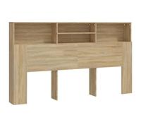 Qnhdfrt Sonoma Oak Engineered Wood Headboard Cabinet, 180cm