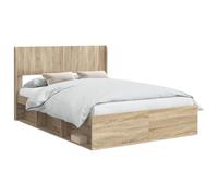 Qnhdfrt Sonoma Oak Engineered Wood Storage Bed Frame, 120x200 cm