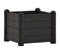 Qnhdfrt Square Plastic Raised Garden Bed with Drainage, Anthracite