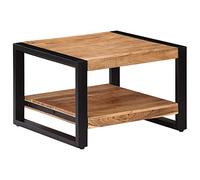 Qnhdfrt Square Solid Acacia Wood Coffee Table with Iron Frame