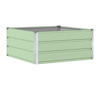 Qnhdfrt Square Steel Raised Garden Bed, Pastel Green, 100x100x45cm | Large outdoor planter box ideal for growing vegetables, flowers, and herbs on patios, lawns, and backyards.