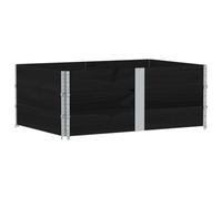 Qnhdfrt Stackable Solid Pine Wood Raised Garden Bed Black 150x100 cm | Features a foldable design ideal for growing vegetables, flowers, and plants on balconies, patios, or decks.