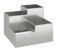 Qnhdfrt Stainless Steel Square Raised Garden Bed, 100x100x60 cm