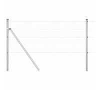 Qnhdfrt Steel Garden Fence Kit with 13 Posts, Silver, 82 ft x 24 in
