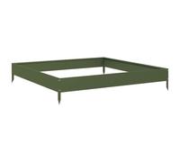 Qnhdfrt Steel Raised Garden Bed, 100x100x18.5cm, Olive Green