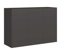 Qnhdfrt Steel Raised Garden Bed 120x80x80 cm Open Bottom, Black