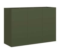 Qnhdfrt Steel Raised Garden Bed 120x80x80cm Bottomless Planter Olive Green