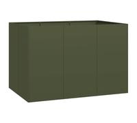 Qnhdfrt Steel Raised Garden Bed 120x80x80cm Open Bottom Olive Green