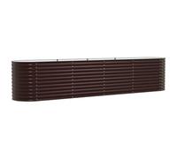 Qnhdfrt Steel Raised Garden Bed, 400 x 80 x 81 cm, Brown