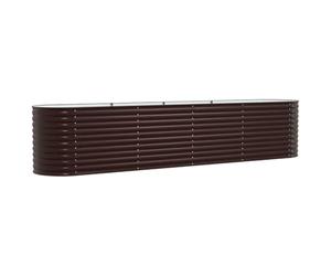 Qnhdfrt Steel Raised Garden Bed, 400 x 80 x 81 cm, Brown