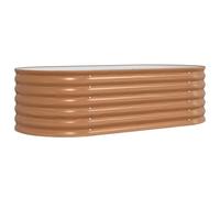 Qnhdfrt Steel Raised Garden Bed, 63x32x32 in Rectangular Planter, Brown