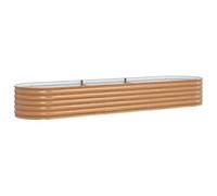Qnhdfrt Steel Raised Garden Bed, Rectangular Planter Box, Brown
