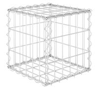 Qnhdfrt Steel Wire Gabion Planter Cube, 30x30x30 cm, Silver