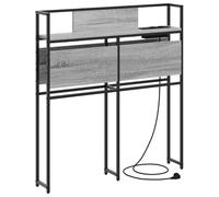 Qnhdfrt Storage Headboard, Sonoma Gray Wood & Steel, 80x15x98 cm