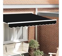Qnhdfrt Store banne noir rectangulaire 2,3 x 0,2 m pour cadre de 2,5 m avec protection UV et tissu polyester mat - Protection solaire pour balcon, terrasse, jardin